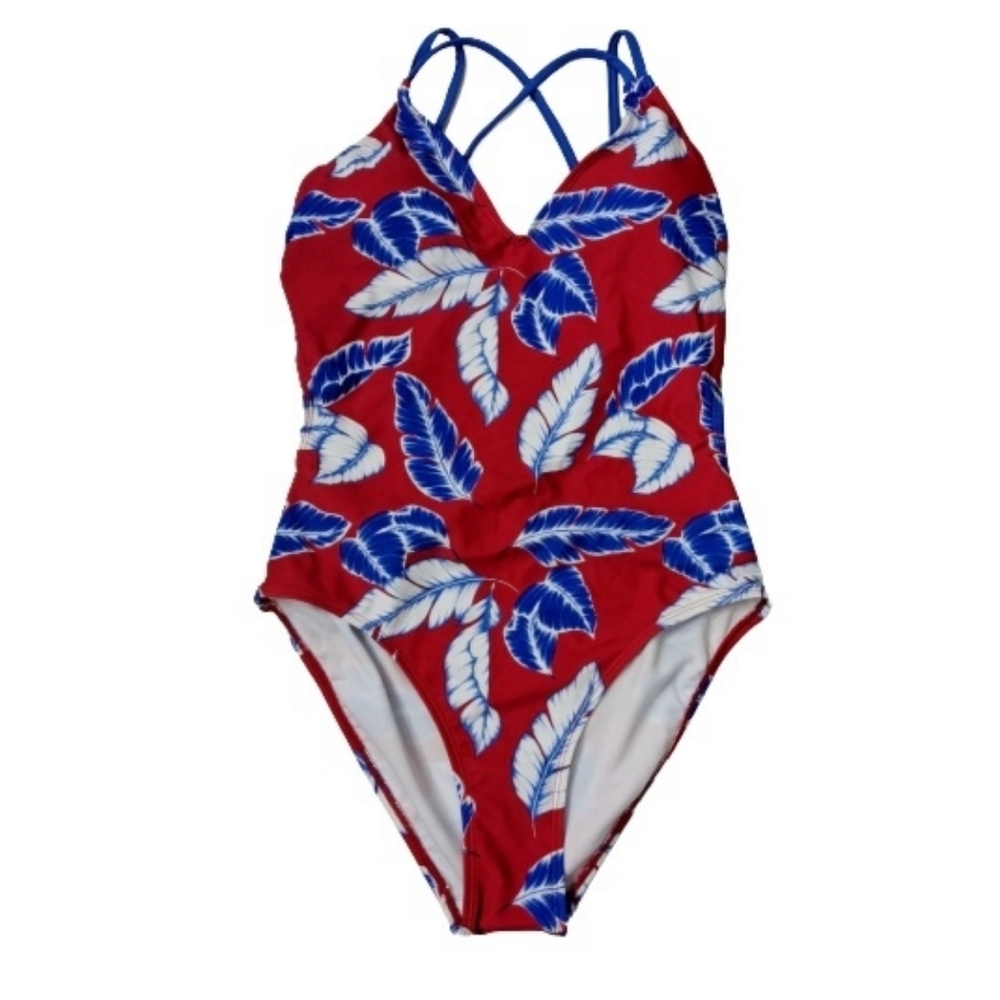 Indigo Rein Strappy Back One-Piece Swimsuit L